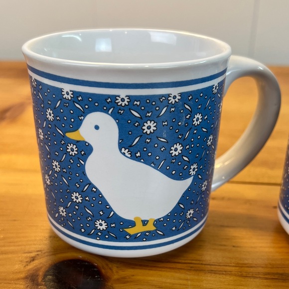 Blue Farm Animal Mug Set of 4  JSNY Country Calico Ceramic - Picture 3 of 8